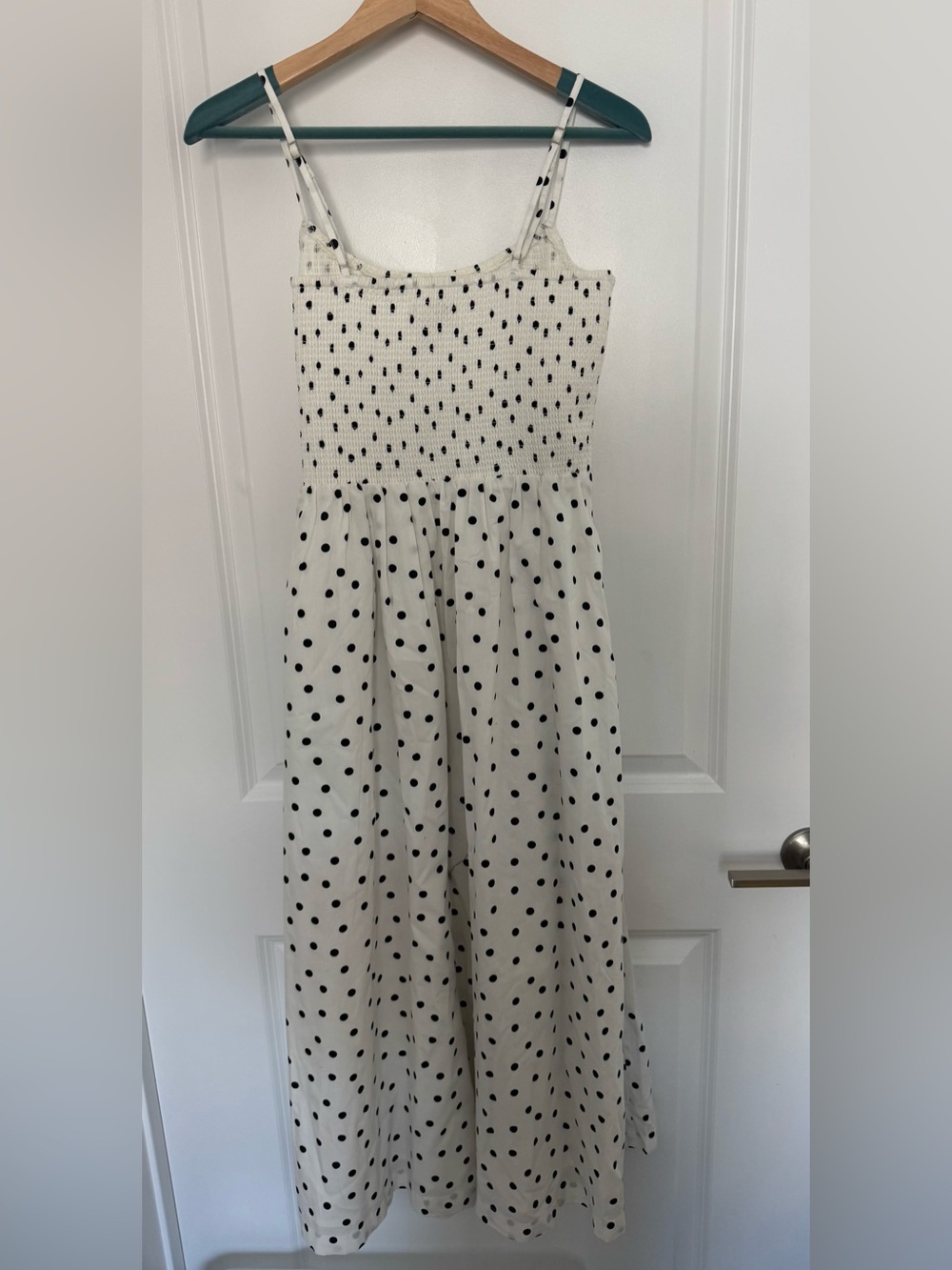 NWT Abercrombie & Fitch Sydney Smocked Dipped Waist Midi Dress - Picture 7 of 8